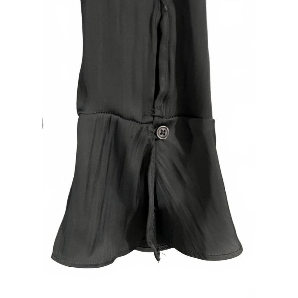 A New Day, Dark Grey Ruffle Blouse,  Long Sleeve, Size Med. - Picture 3 of 4